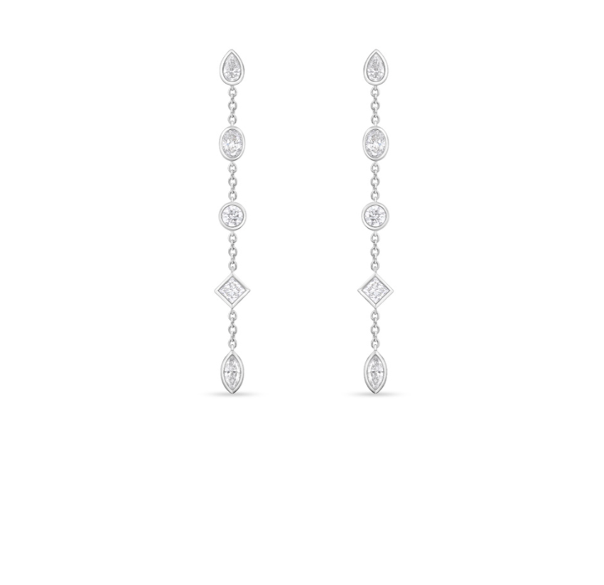 Cascade Mixed Fancy Shape Drop Earring .92-1.03 ctw.