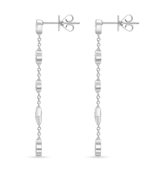 Cascade Mixed Fancy Shape Drop Earring .92-1.03 ctw.
