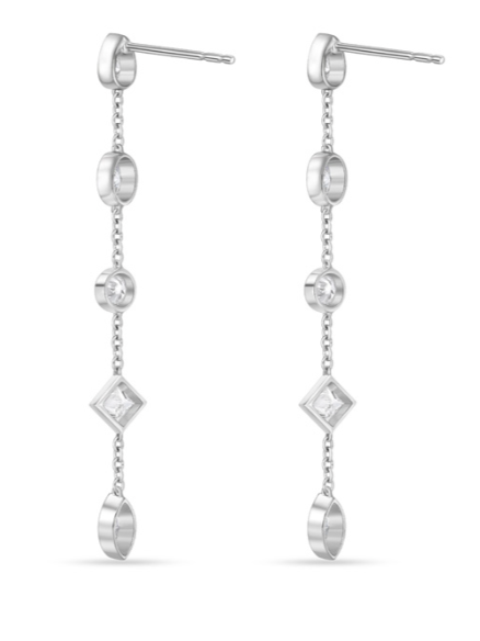 Cascade Mixed Fancy Shape Drop Earring .92-1.03 ctw.