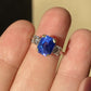 Passion Collection platinum/18K YG 5.28ct EC unheated Sri Lankan blue sapphire & Hearts On Fire Dream diamond 0.95ctw 3 stone ring.