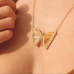 Bespoke Agate Panorama and .75ctw Diamond Butterfly Pendant