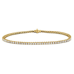 Eternity Classic 4 Prong Line Bracelet 1.98 CTW 18k Yellow Gold