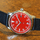 SUF Helsinki "180" C 38.7mm Red dial Ltd Edition Field watch on strap