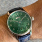 Estate SS 40.5mm Laine Gelidus Guilloche Green dial RG manual wind on strap B&P