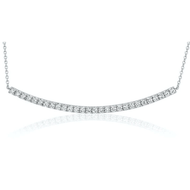 Passion Collection Curved Diamond Bar Necklace