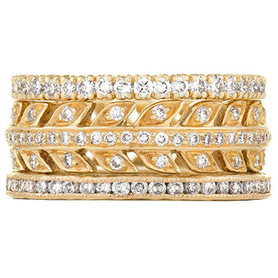 Sethi Couture Natural Elegance Diamond Stack Ring Set