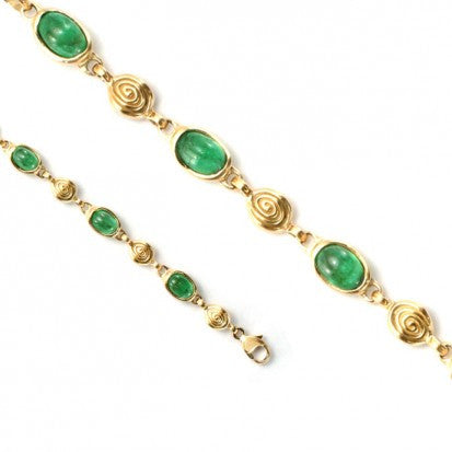 Steven Battelle Spiral Emerald Bracelet