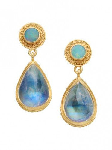 Steven Battelle Double Stone Opal Earrings