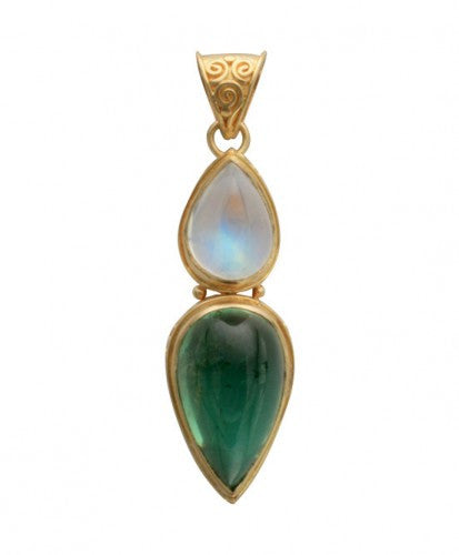 Steven Battelle Double Drop Pendant Necklace