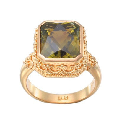 Steven Battelle Big Rectangle Ornate Ring
