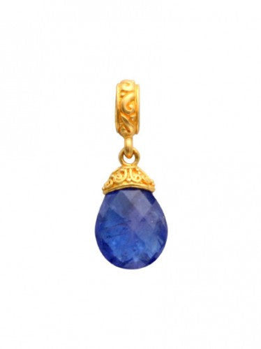 Steven Battelle Carved Tanzanite Pendant Necklace