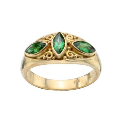 Steven Battelle Three Stone Marquis Ring