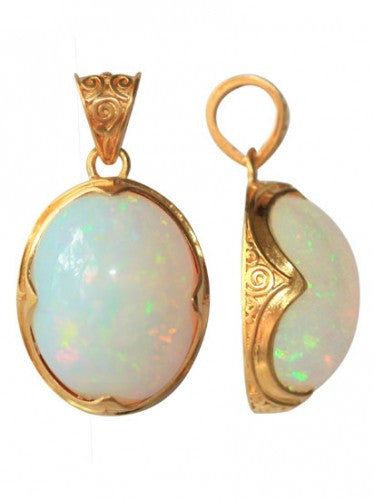 Steven Battelle Opal Dangle Pendant Necklace