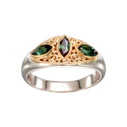 Steven Battelle Three Stone Marquis Ring