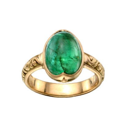 Steven Battelle Bezel Carved Ring
