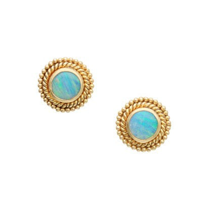 Steven Battelle Double Braid Opal Post Earrings