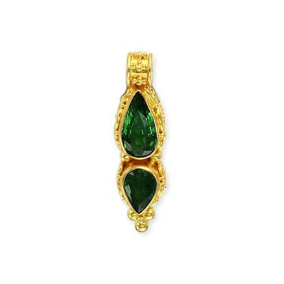 Steven Battelle Double Stone Wire Pendant Necklace
