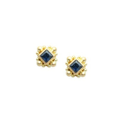 Steven Battelle Square Ornate Post Earrings