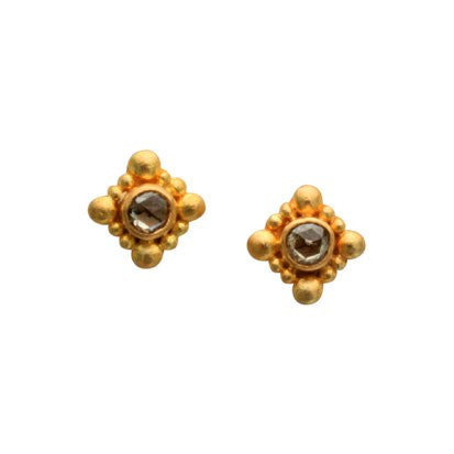 Steven Battelle Beaded Cross Earrings