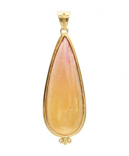 Steven Battelle Ornate Pear Pendant Necklace