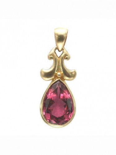 Steven Battelle Big Pear Faceted Pendant Necklace