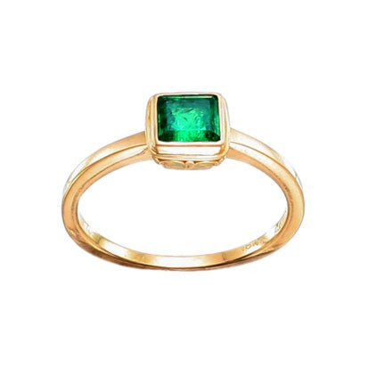 Steven Battelle Simple Bezel Emerald Ring